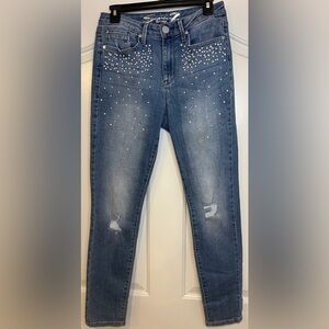 Seven7 Pearl Embellished Mid Rise Skinny Jeans Limited Edition Women’s Size 6